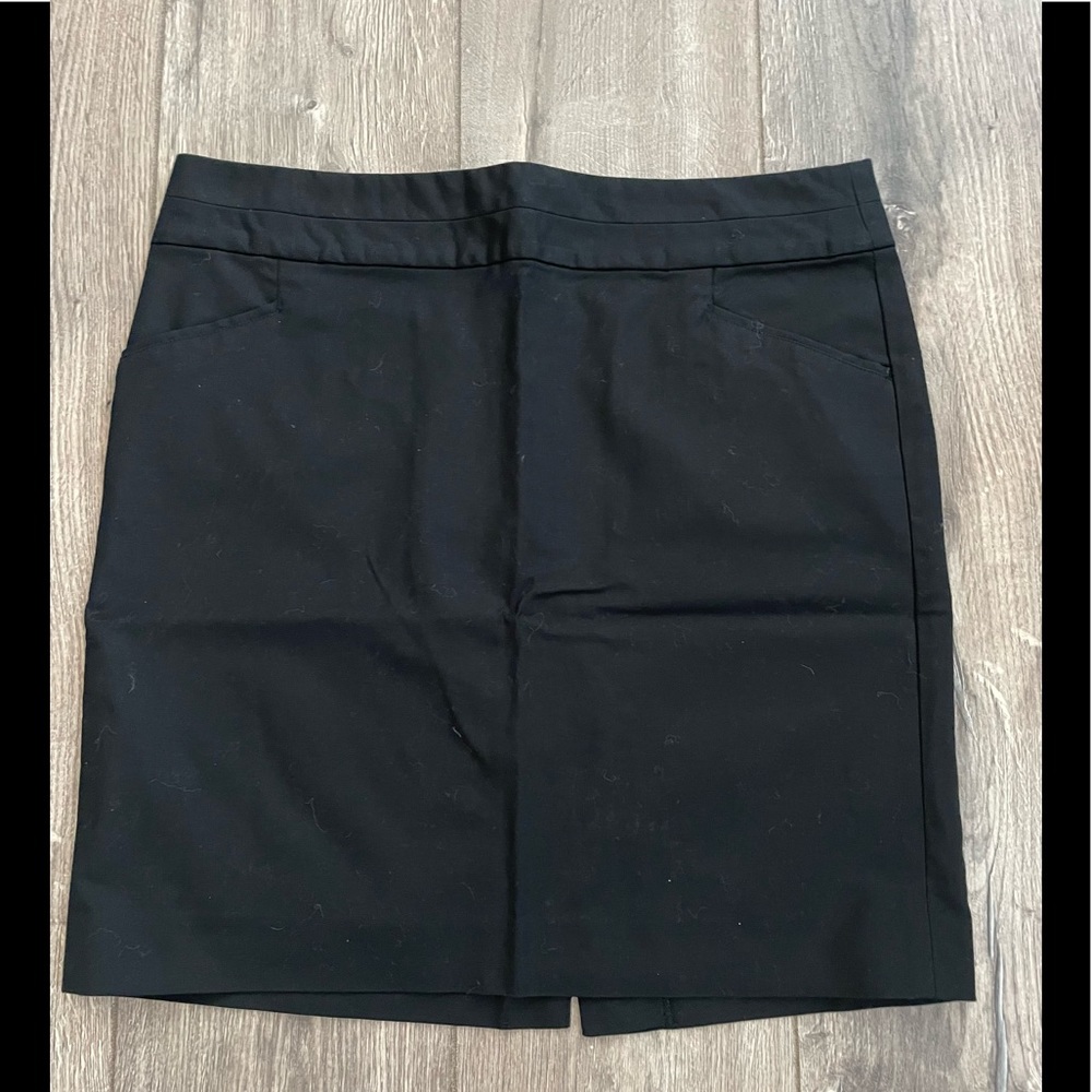 Banana Republic Cotton Blend Black Stretch Career Skirt Size 12